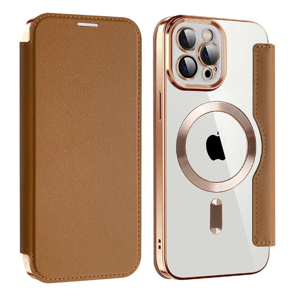 Techsuit - SmartMag Book Case - iPhone 12 Pro Max - Brown