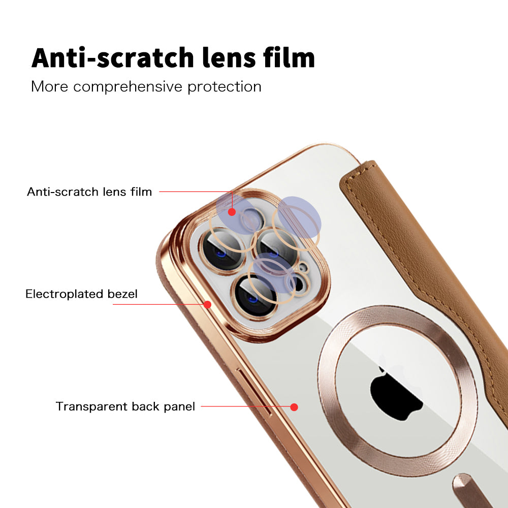 Techsuit - SmartMag Book Case - iPhone 12 Pro Max - Brown