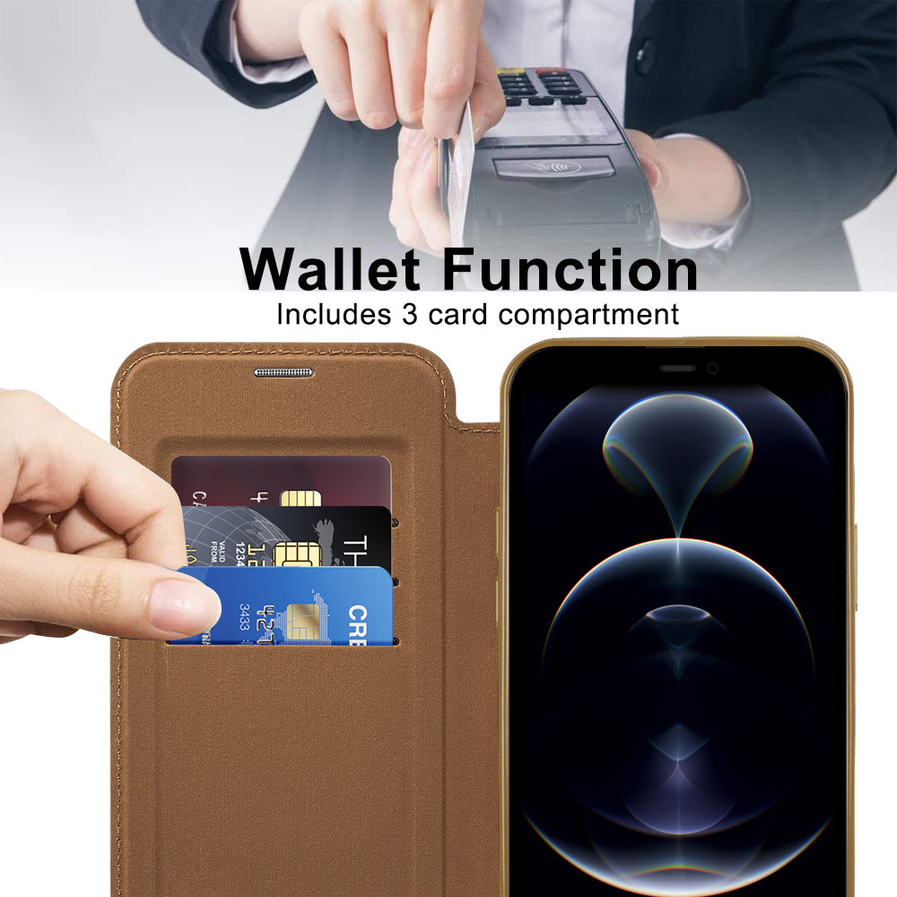 Techsuit - SmartMag Book Case - iPhone 12 Pro Max - Brown
