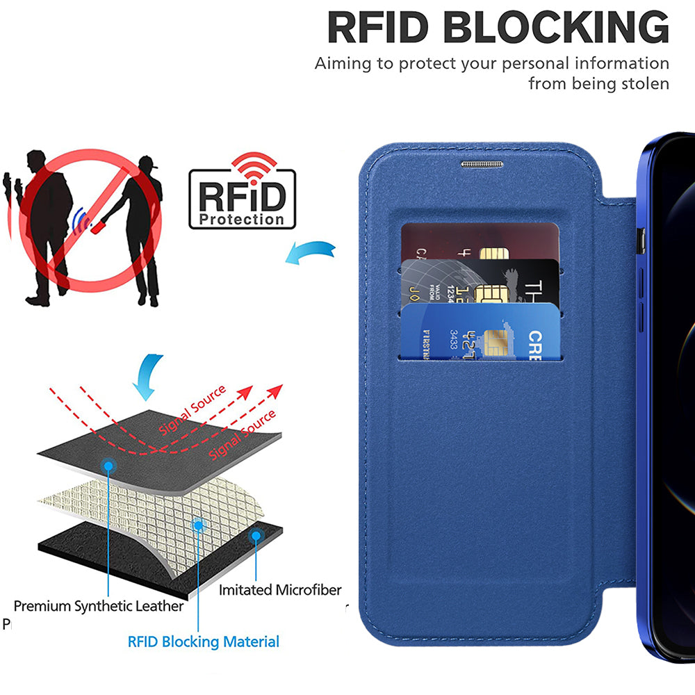 Techsuit - SmartMag Book Case - iPhone 12 Pro Max - Blue