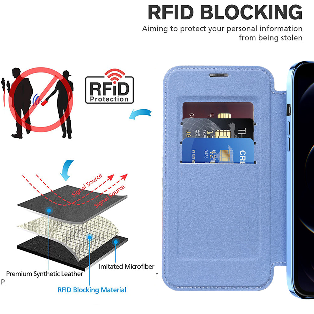 Techsuit - SmartMag Book Case - iPhone 12 Pro Max - Light Blue