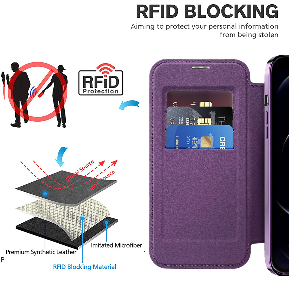 Techsuit - SmartMag Book Case - iPhone 12 Pro Max - Purple