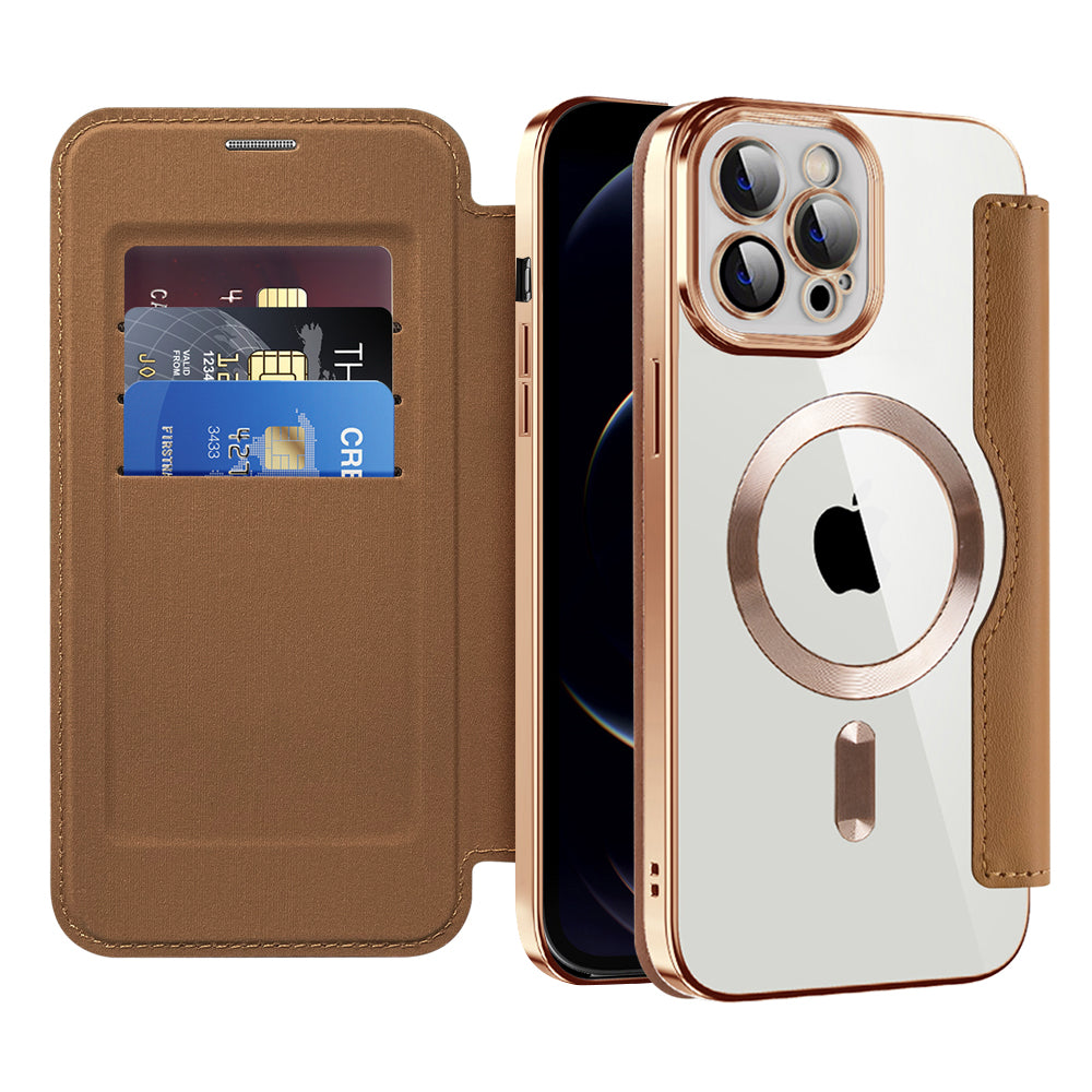Techsuit - SmartMag Book Case - iPhone 12 Pro - Brown