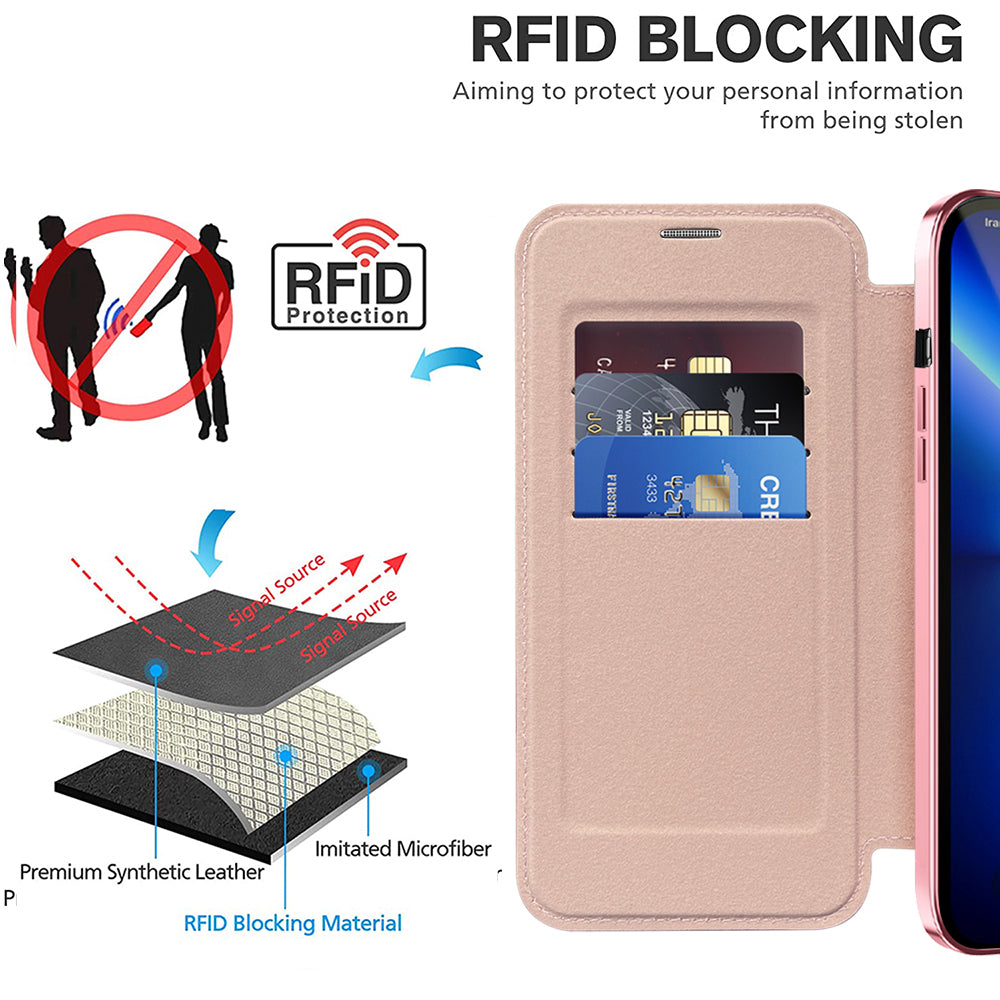 Techsuit - SmartMag Book Case - iPhone 13 Pro - Pink