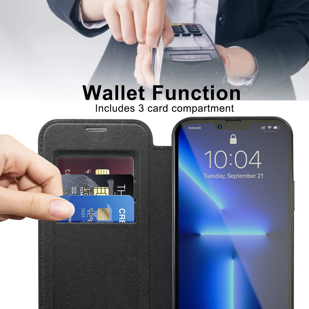 Techsuit - SmartMag Book Case - iPhone 13 Pro Max - Black