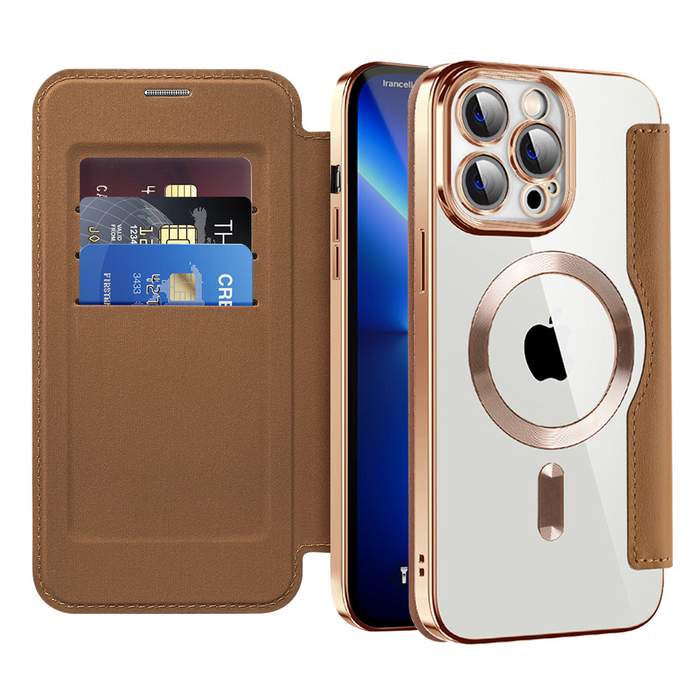 Techsuit - SmartMag Book Case - iPhone 13 Pro Max - Brown