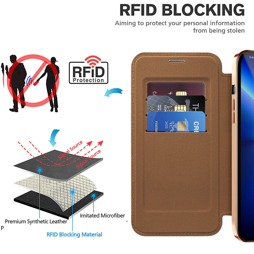 Techsuit - SmartMag Book Case - iPhone 13 Pro Max - Brown