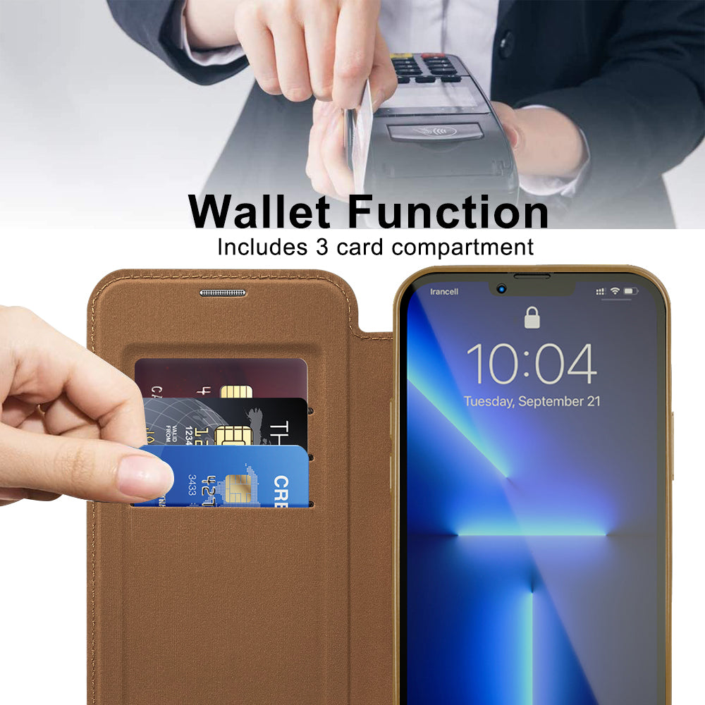 Techsuit - SmartMag Book Case - iPhone 13 Pro Max - Brown