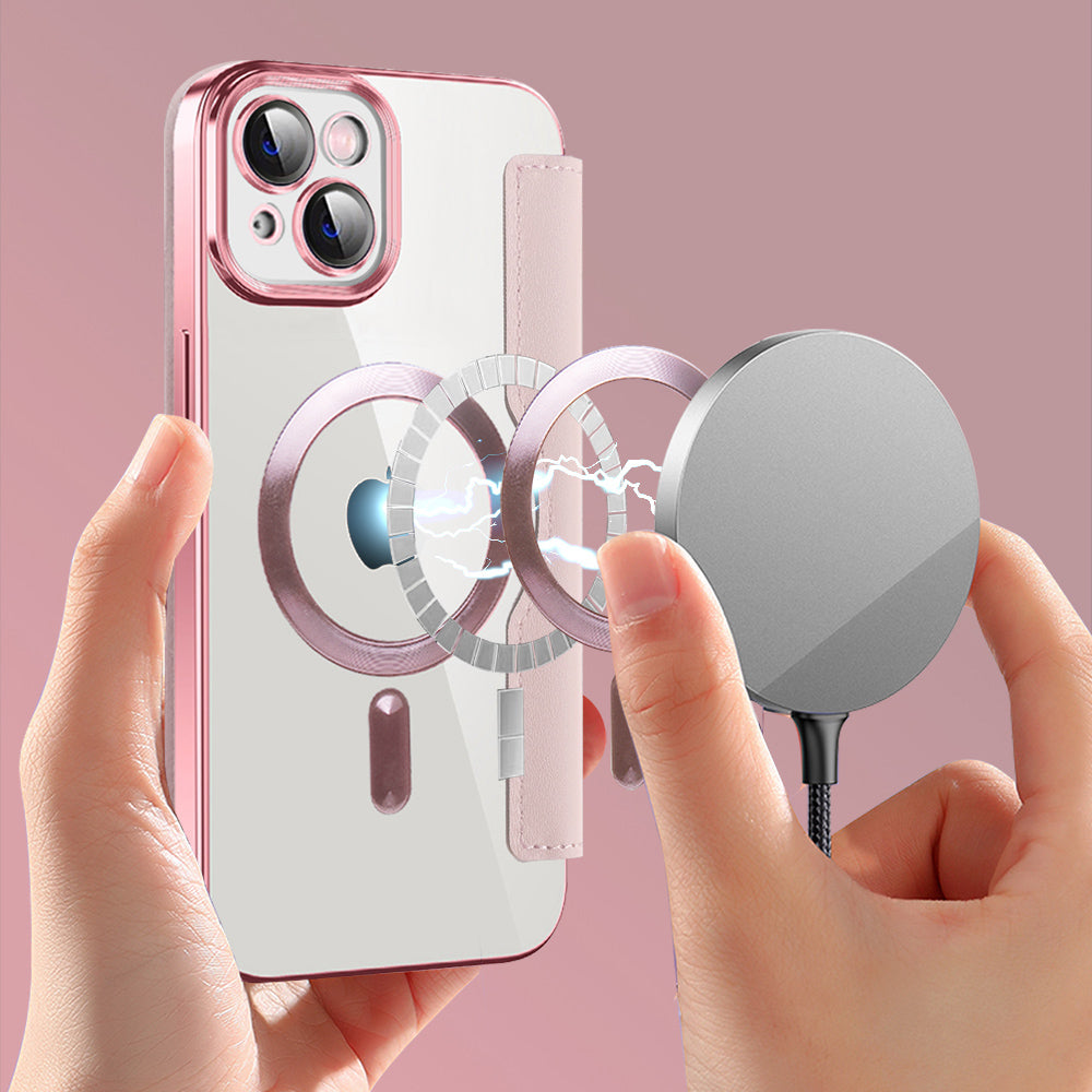 Techsuit - SmartMag Book Case - iPhone 14 - Pink