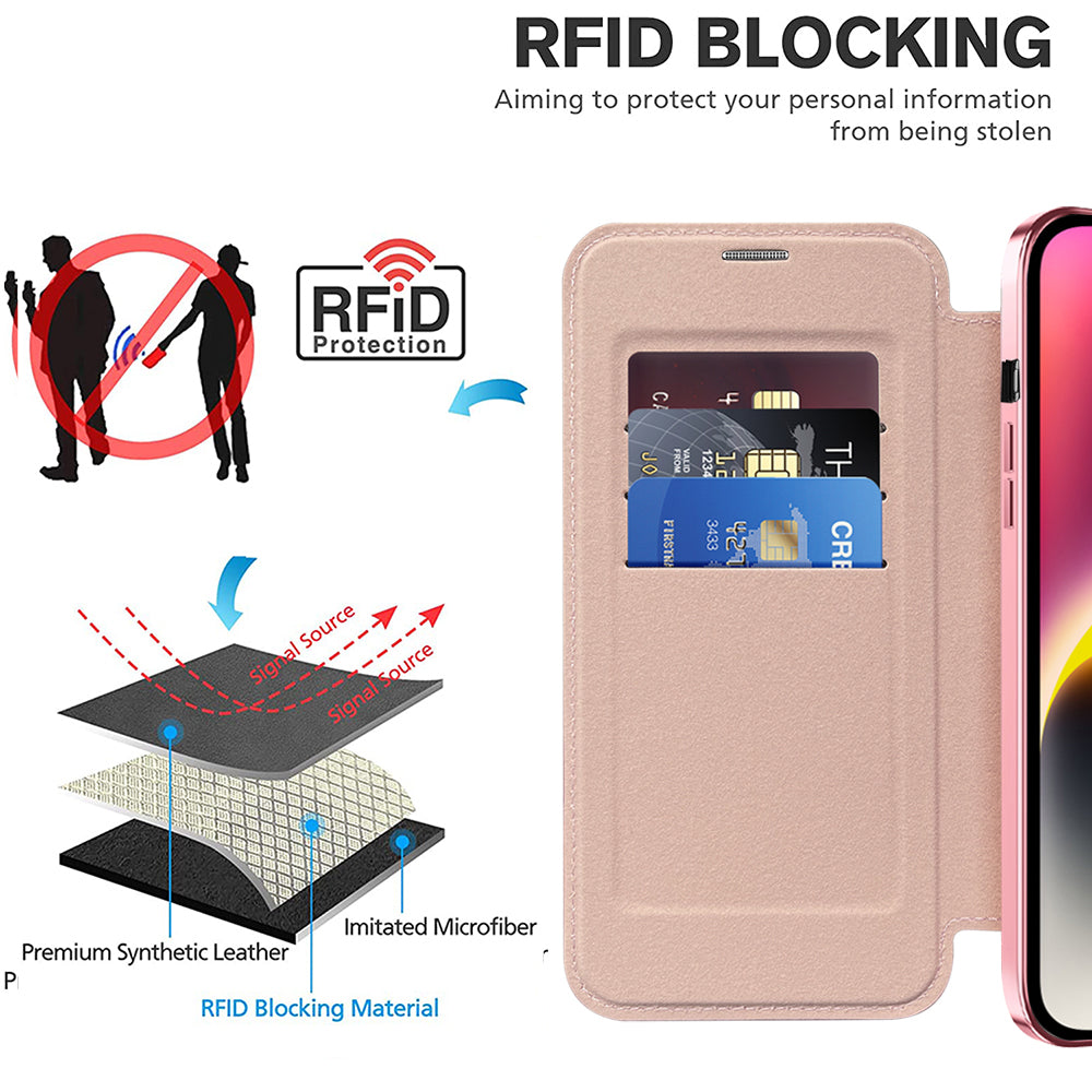 Techsuit - SmartMag Book Case - iPhone 14 - Pink