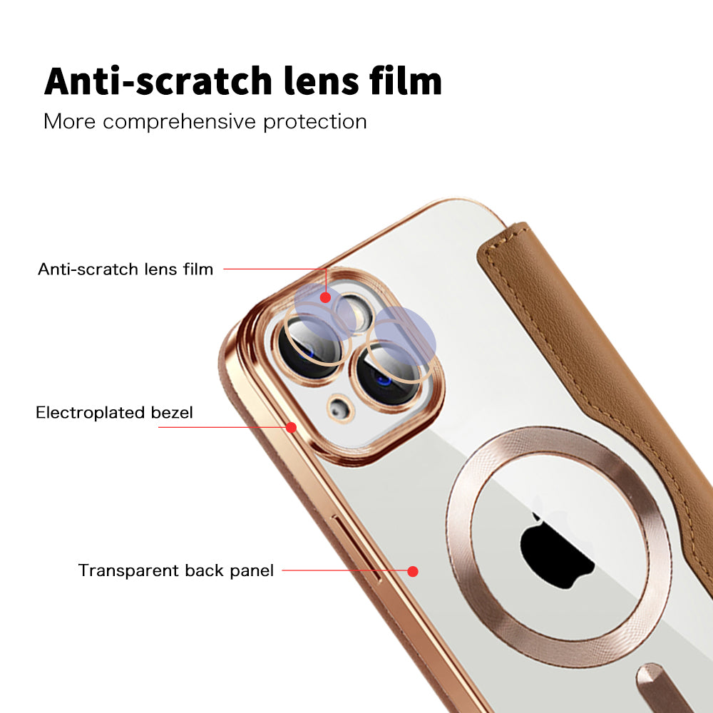 Techsuit - SmartMag Book Case - iPhone 14 - Brown