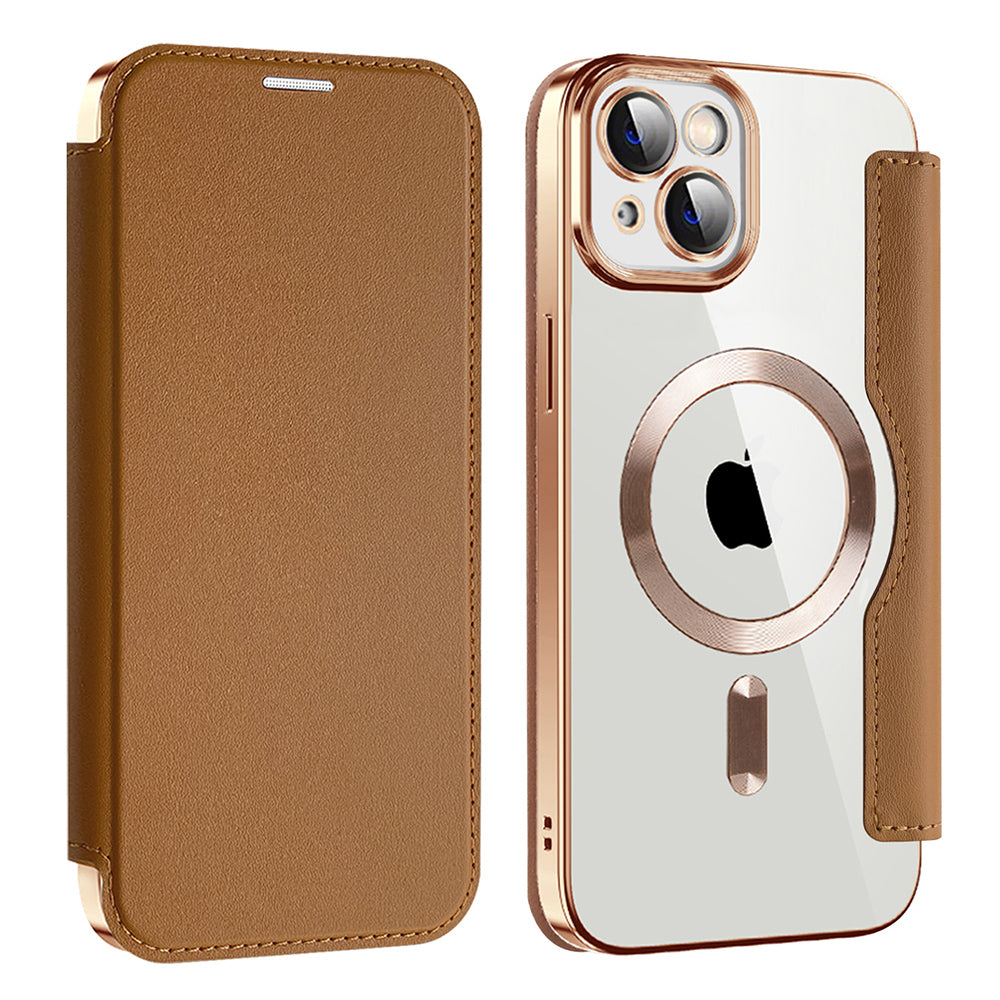 Techsuit - SmartMag Book Case - iPhone 14 - Brown