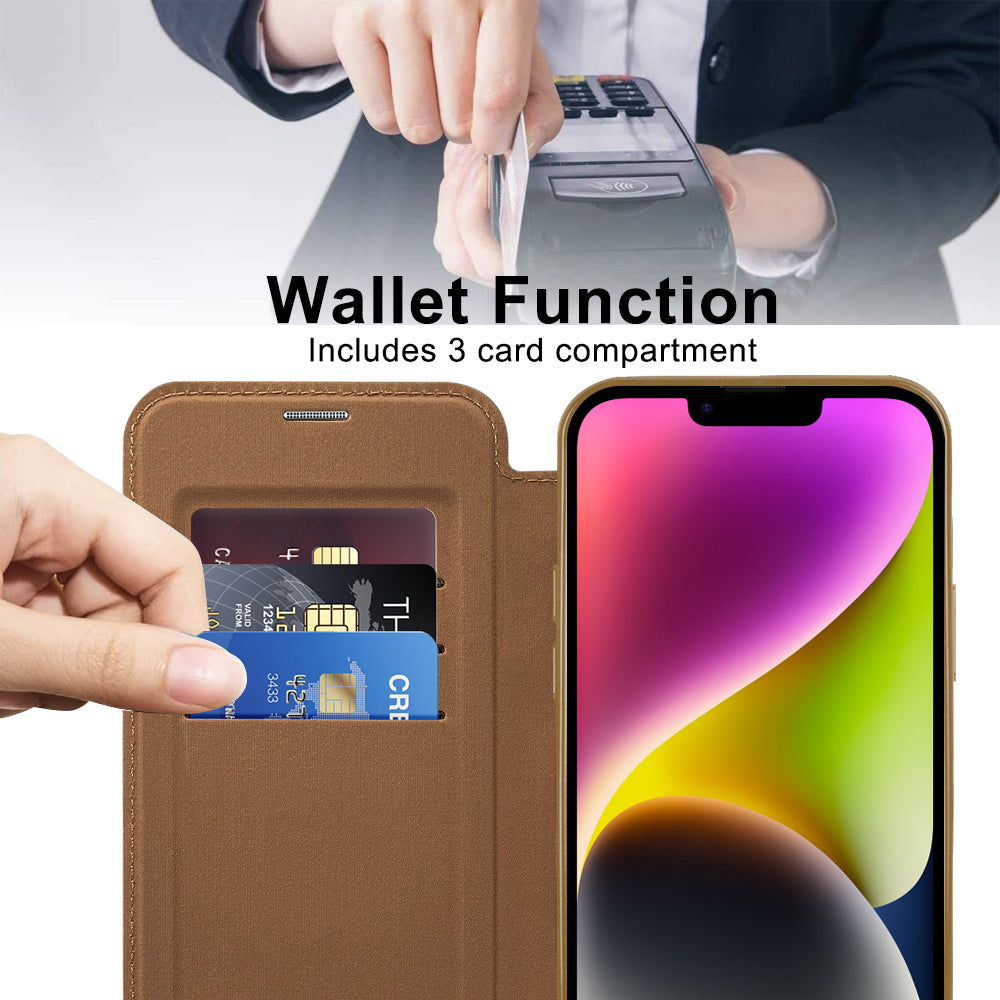 Techsuit - SmartMag Book Case - iPhone 14 - Brown
