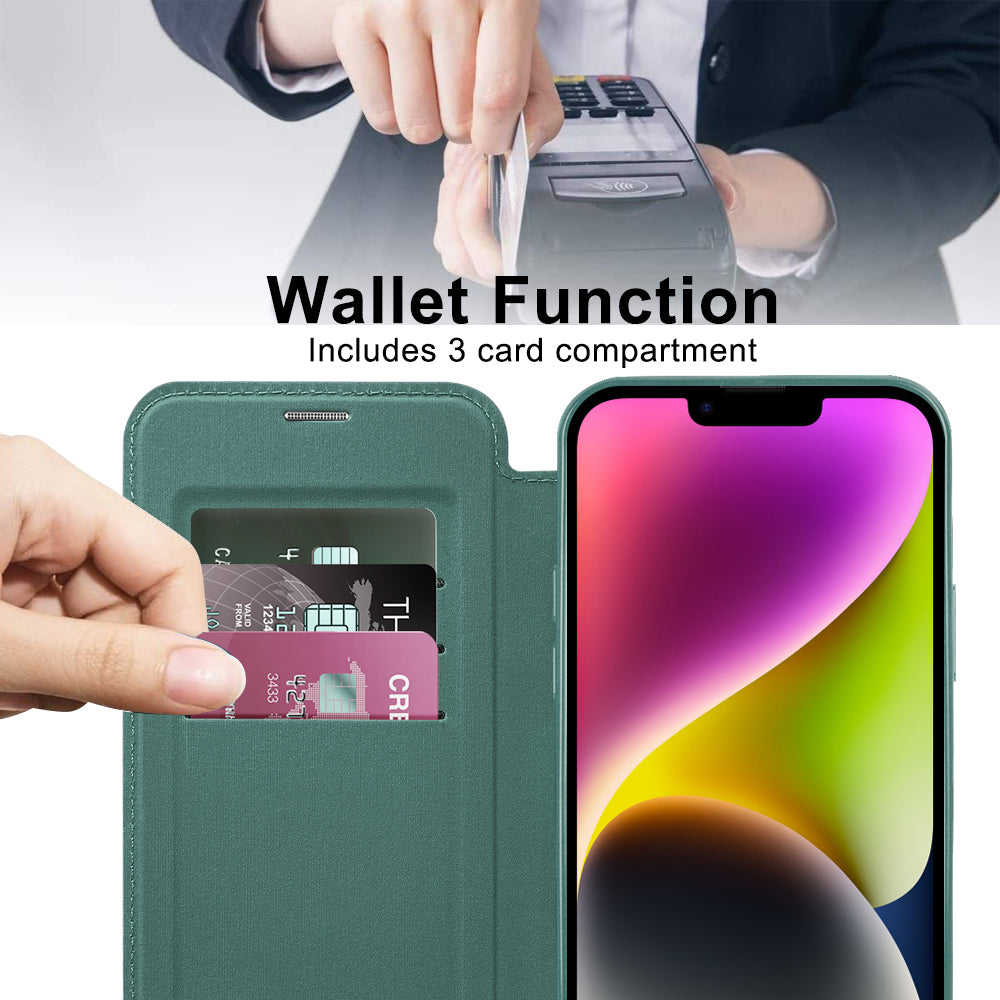 Techsuit - SmartMag Book Case - iPhone 14 - Green