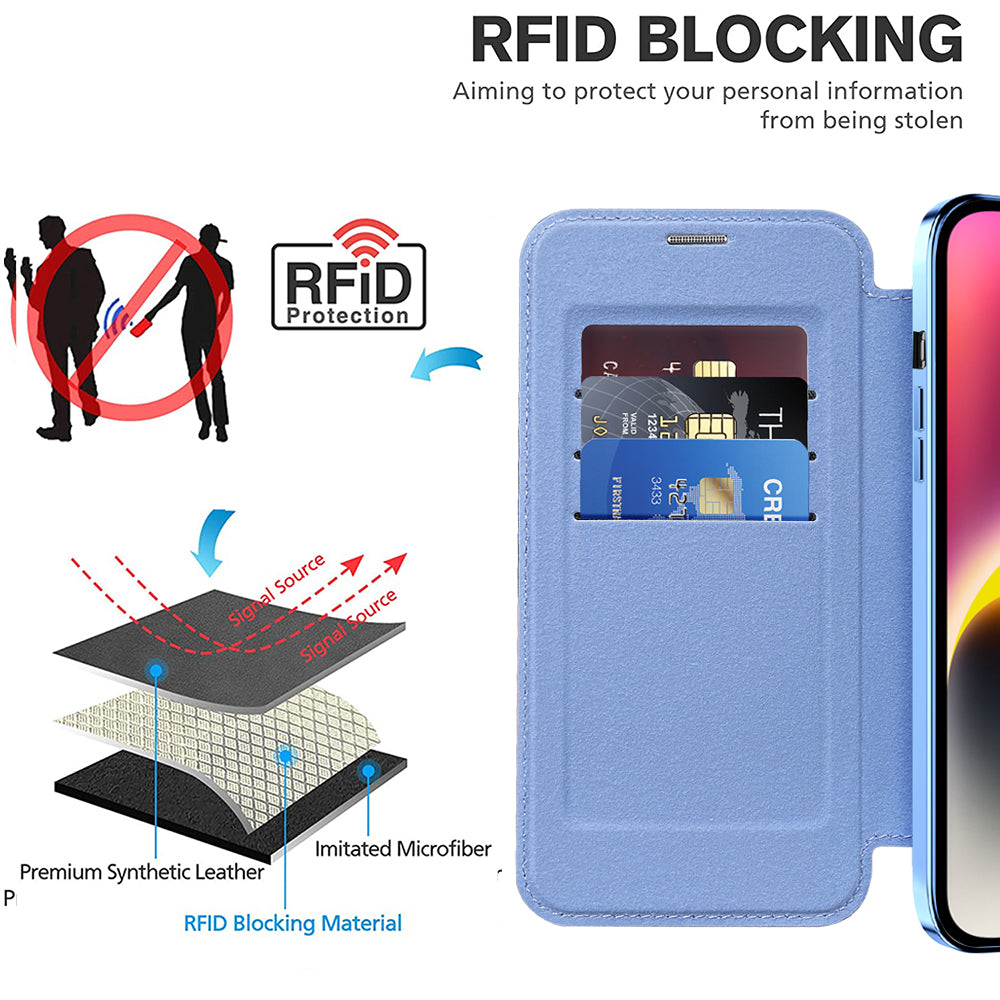 Techsuit - SmartMag Book Case - iPhone 14 - Light Blue