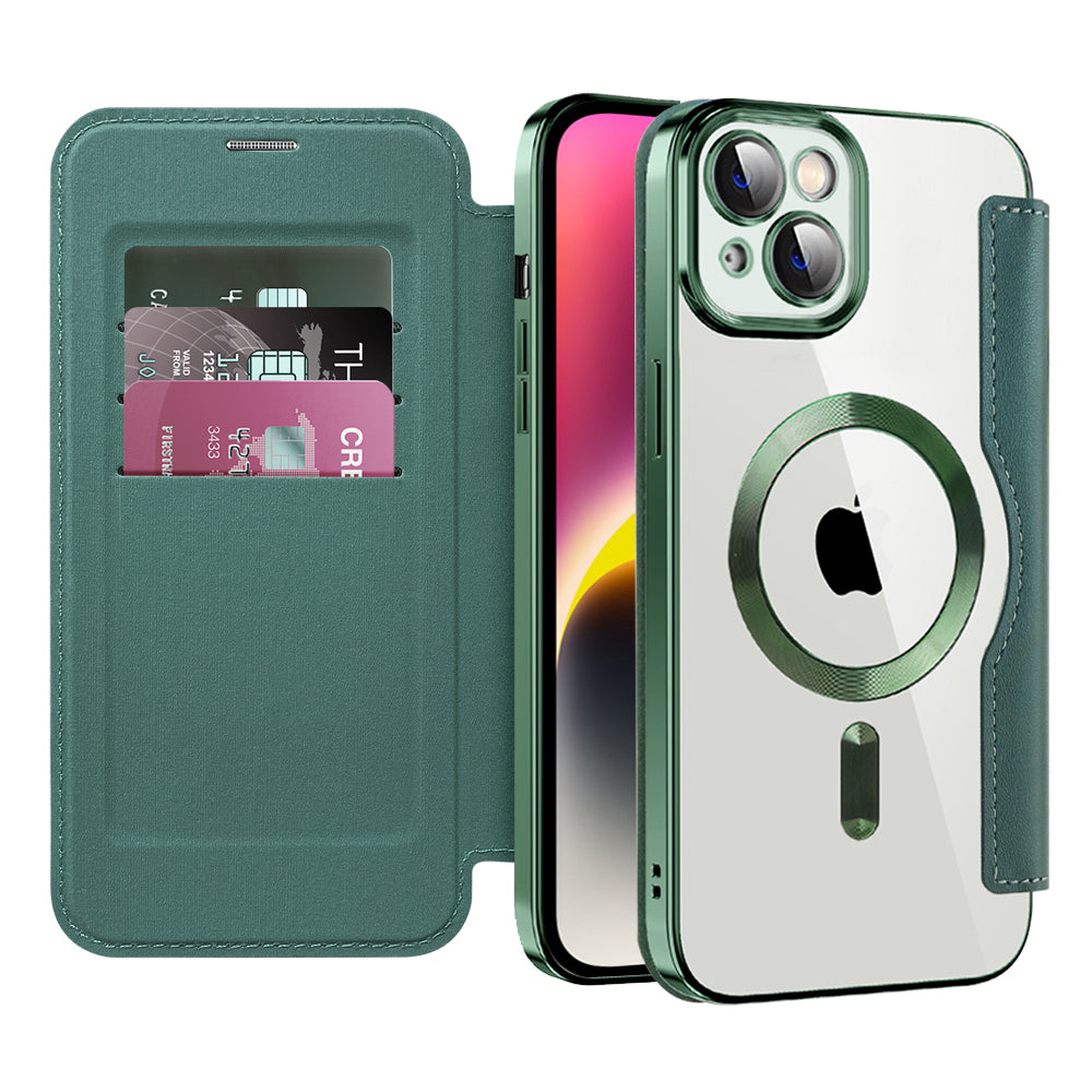Techsuit - SmartMag Book Case - iPhone 14 Plus - Green
