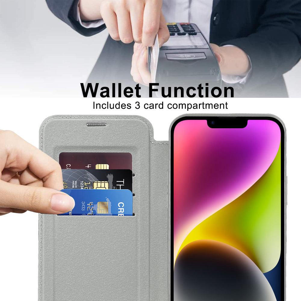 Techsuit - SmartMag Book Case - iPhone 14 Plus - Gray
