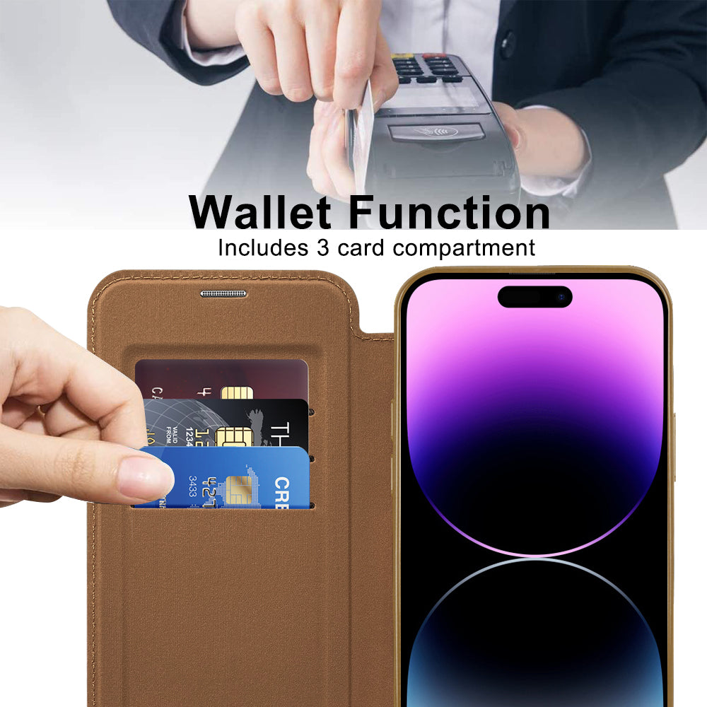 Techsuit - SmartMag Book Case - iPhone 14 Pro Max - Brown