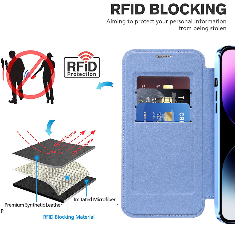 Techsuit - SmartMag Book Case - iPhone 14 Pro Max - Light Blue