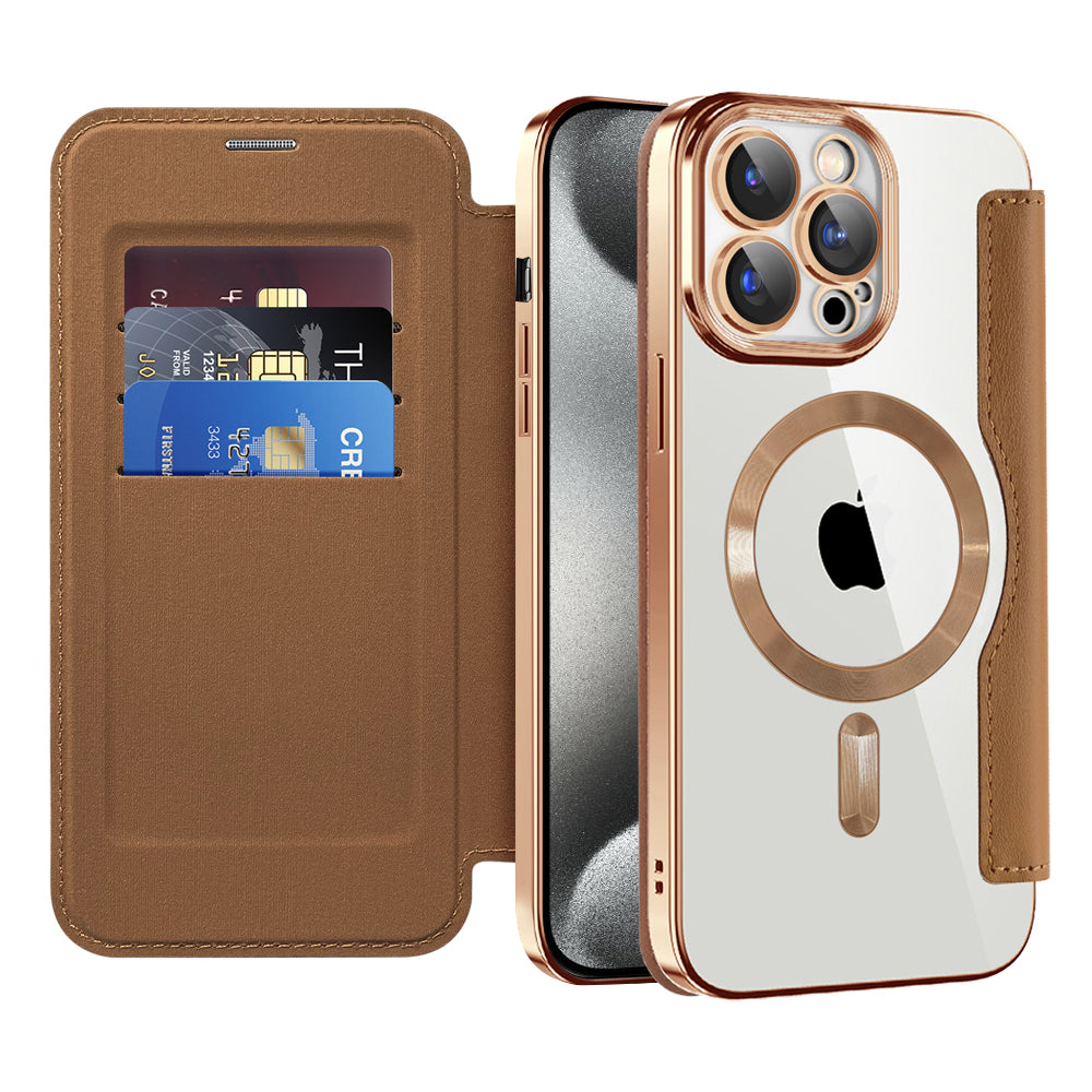 Techsuit - SmartMag Book Case - iPhone 15 Pro - Brown