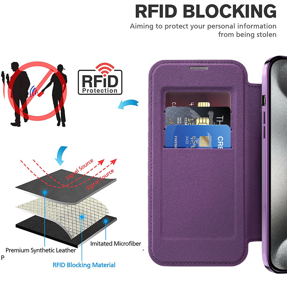 Techsuit - SmartMag Book Case - iPhone 15 Pro - Purple