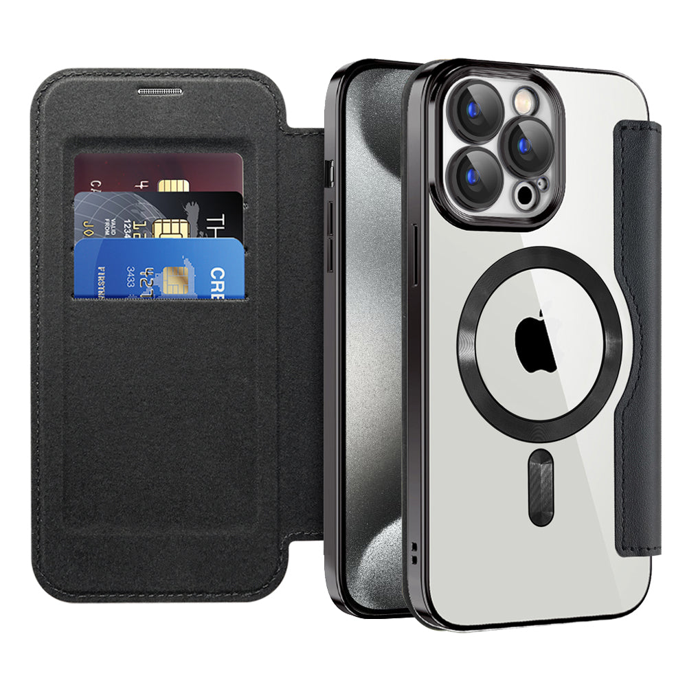 Techsuit - SmartMag Book Case - iPhone 15 Pro Max - Black