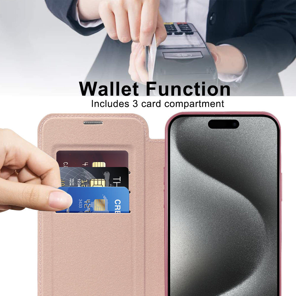 Techsuit - SmartMag Book Case - iPhone 15 Pro Max - Pink