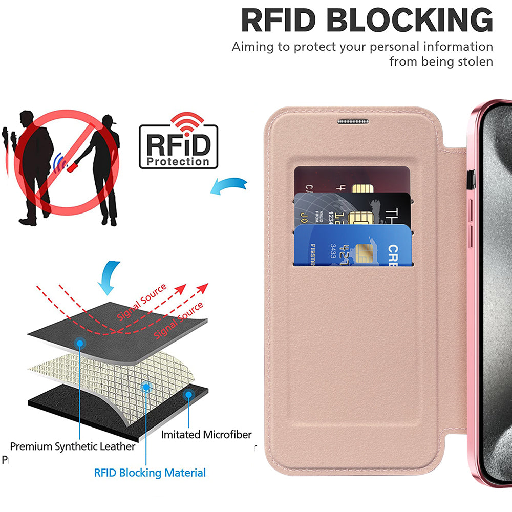 Techsuit - SmartMag Book Case - iPhone 15 Pro Max - Pink