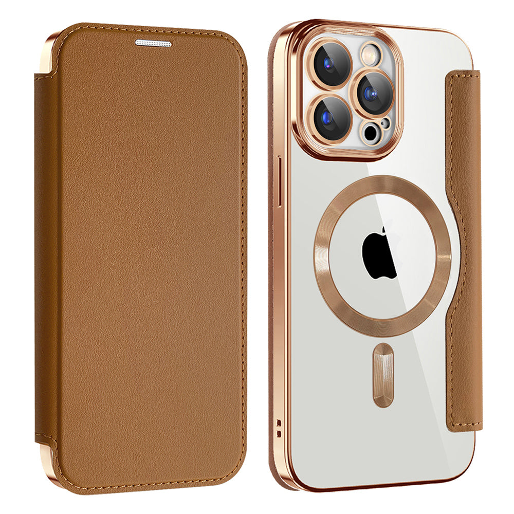Techsuit - SmartMag Book Case - iPhone 15 Pro Max - Brown