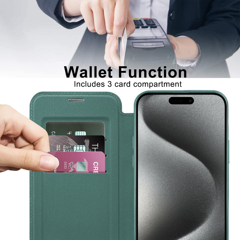 Techsuit - SmartMag Book Case - iPhone 15 Pro Max - Green