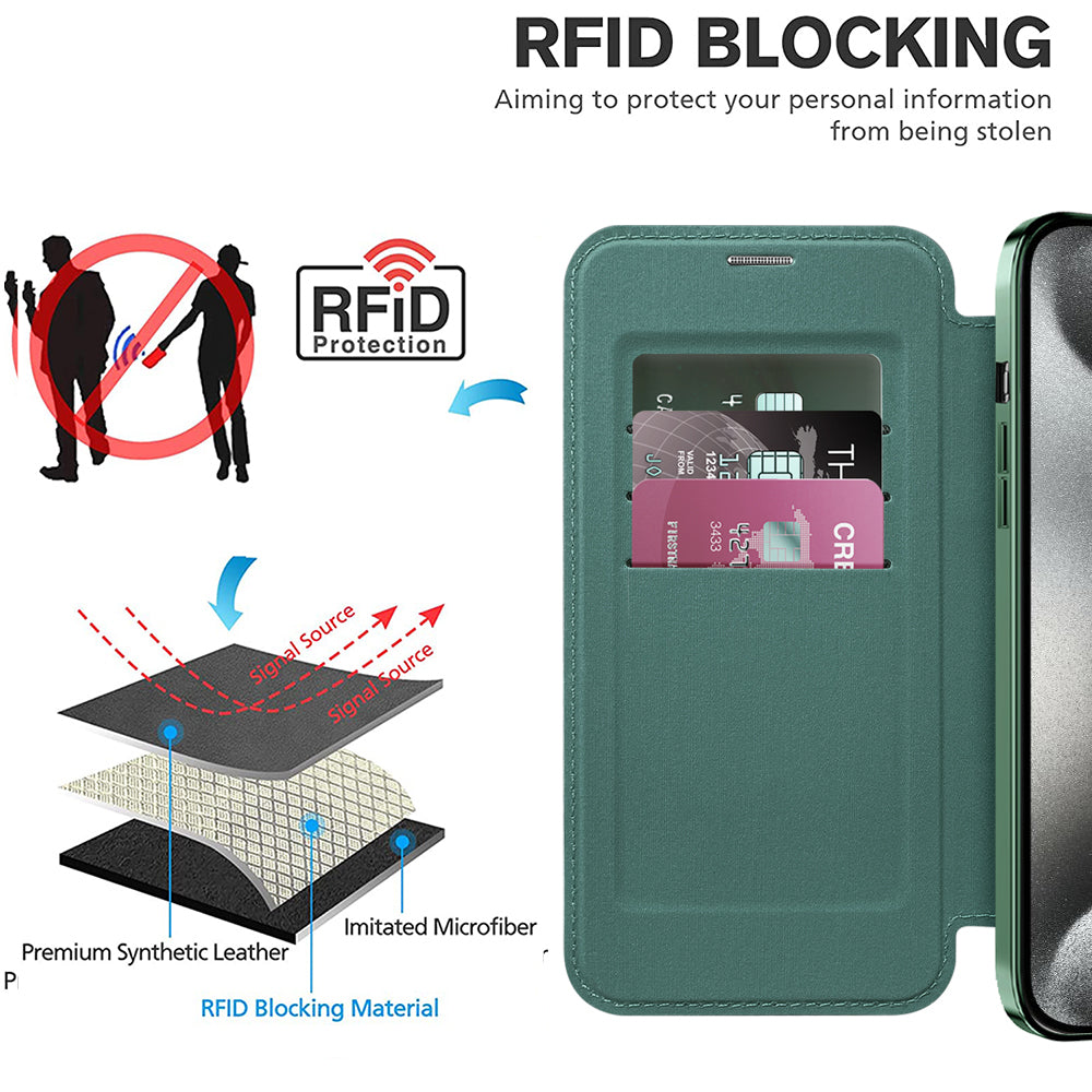 Techsuit - SmartMag Book Case - iPhone 15 Pro Max - Green
