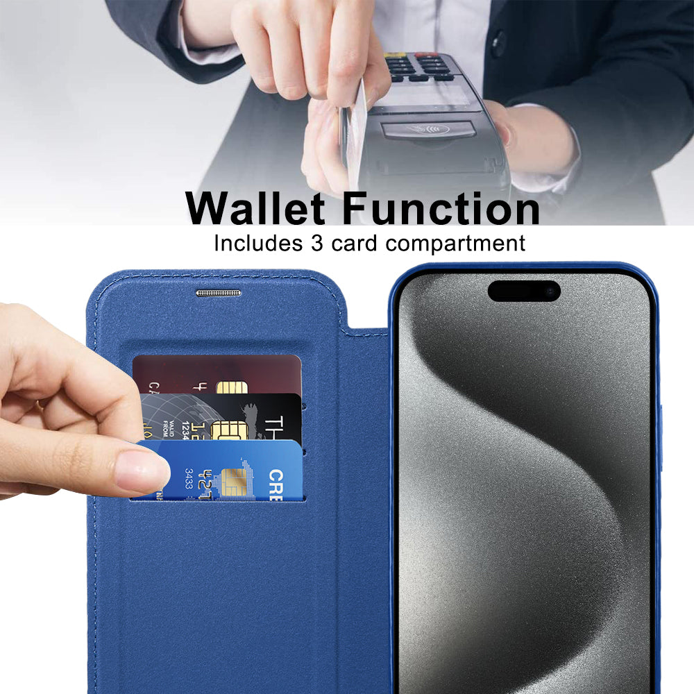 Techsuit - SmartMag Book Case - iPhone 15 Pro Max - Blue