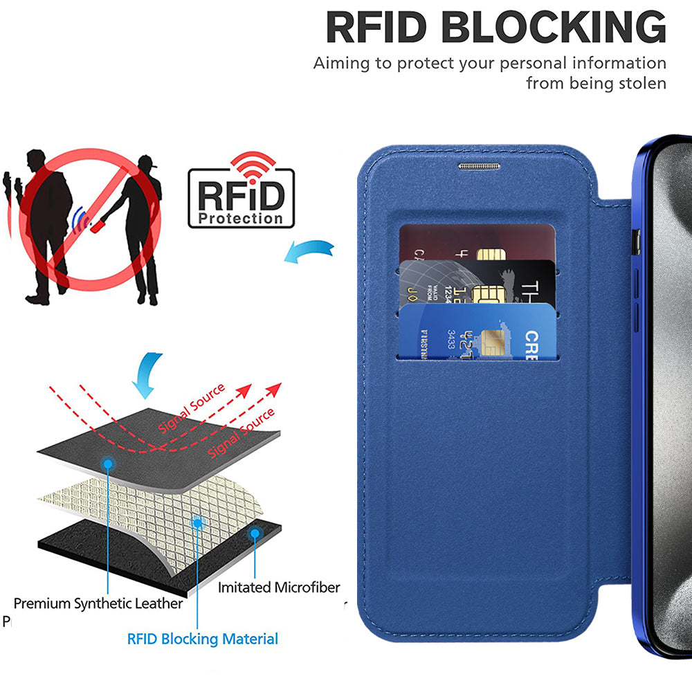 Techsuit - SmartMag Book Case - iPhone 15 Pro Max - Blue