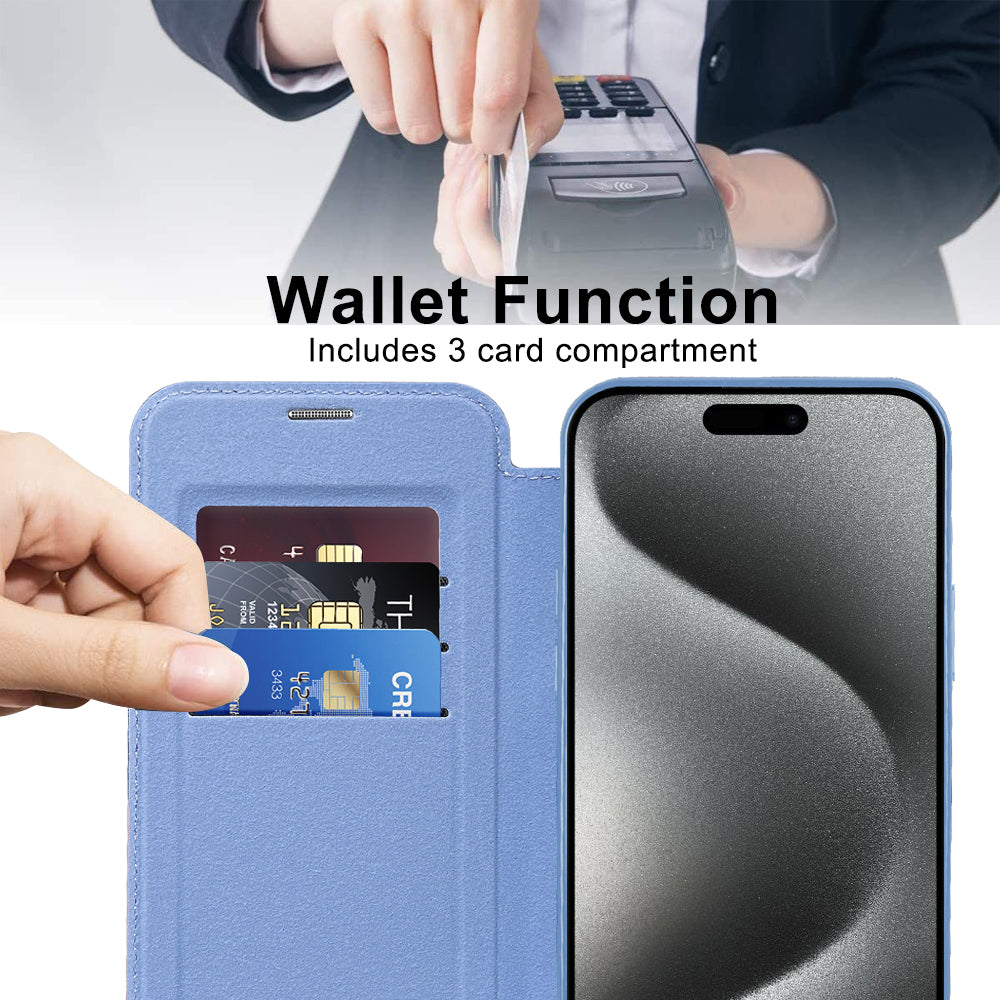Techsuit - SmartMag Book Case - iPhone 15 Pro Max - Light Blue