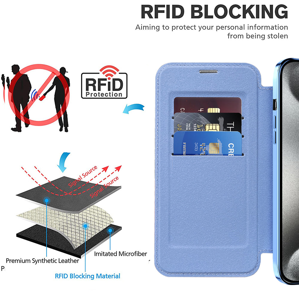 Techsuit - SmartMag Book Case - iPhone 15 Pro Max - Light Blue