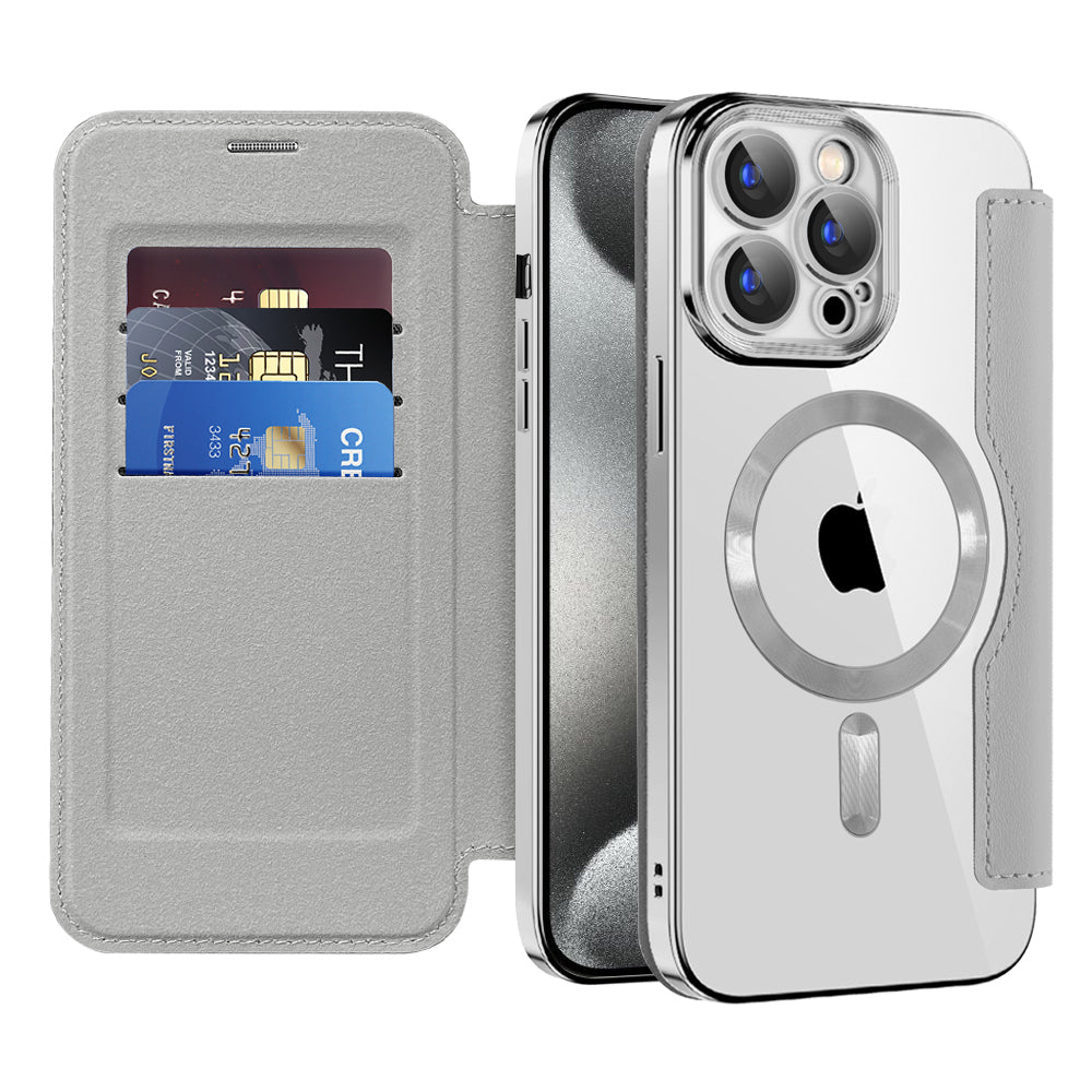 Techsuit - SmartMag Book Case - iPhone 15 Pro Max - Gray