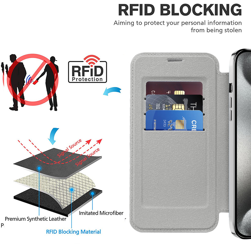 Techsuit - SmartMag Book Case - iPhone 15 Pro Max - Gray
