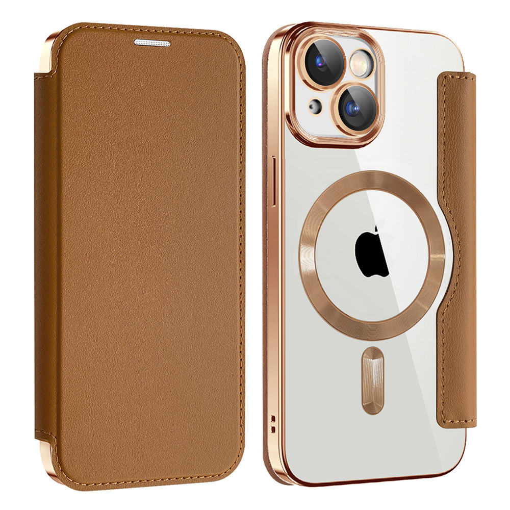 Techsuit - SmartMag Book Case - iPhone 15 - Brown