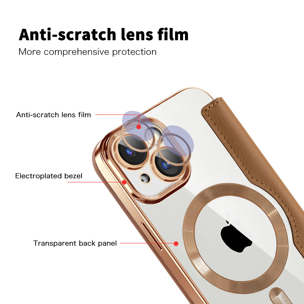 Techsuit - SmartMag Book Case - iPhone 15 - Brown