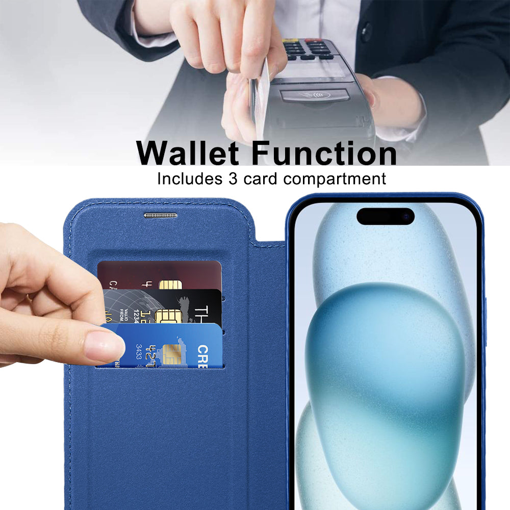 Techsuit - SmartMag Book Case - iPhone 15 - Blue