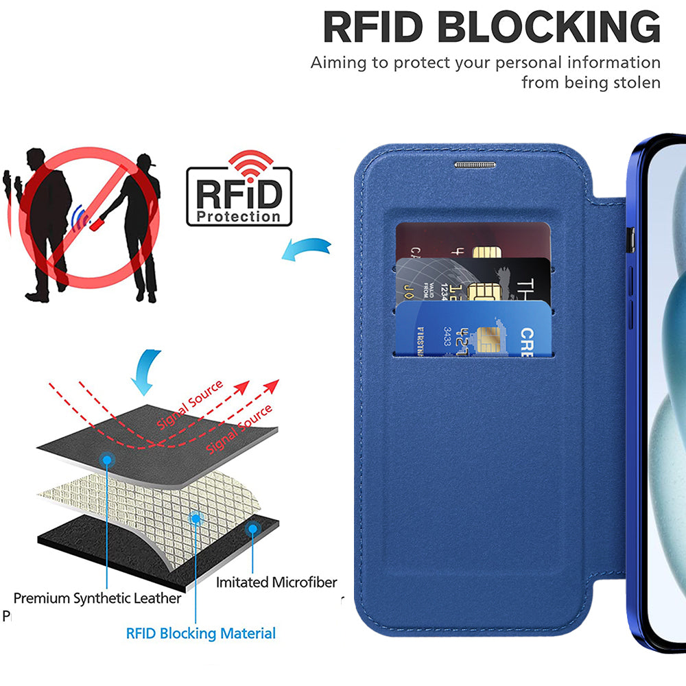 Techsuit - SmartMag Book Case - iPhone 15 - Blue