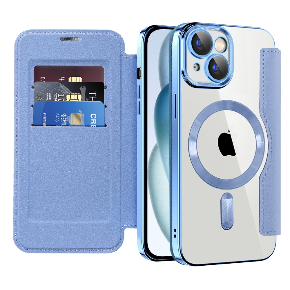 Techsuit - SmartMag Book Case - iPhone 15 - Light Blue