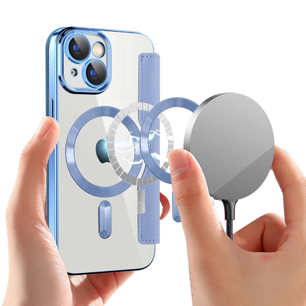 Techsuit - SmartMag Book Case - iPhone 15 - Light Blue