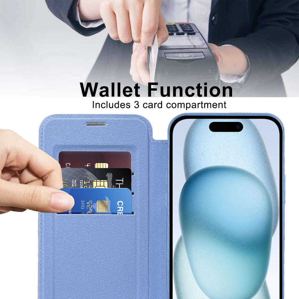 Techsuit - SmartMag Book Case - iPhone 15 - Light Blue