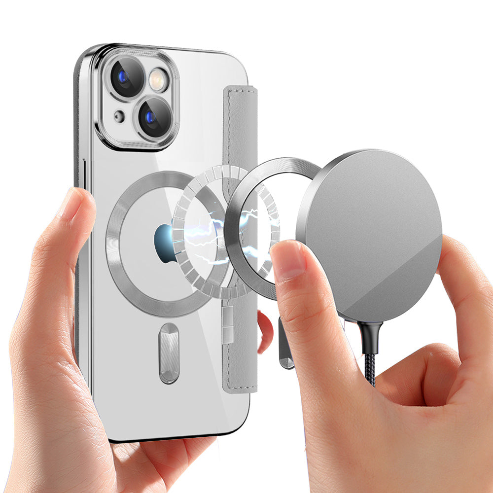 Techsuit - SmartMag Book Case - iPhone 15 - Gray