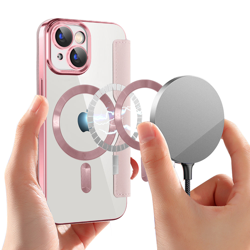 Techsuit - SmartMag Book Case - iPhone 15 Plus - Pink
