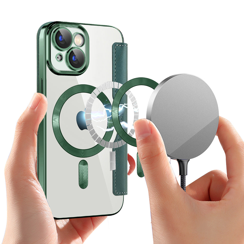 Techsuit - SmartMag Book Case - iPhone 15 Plus - Green