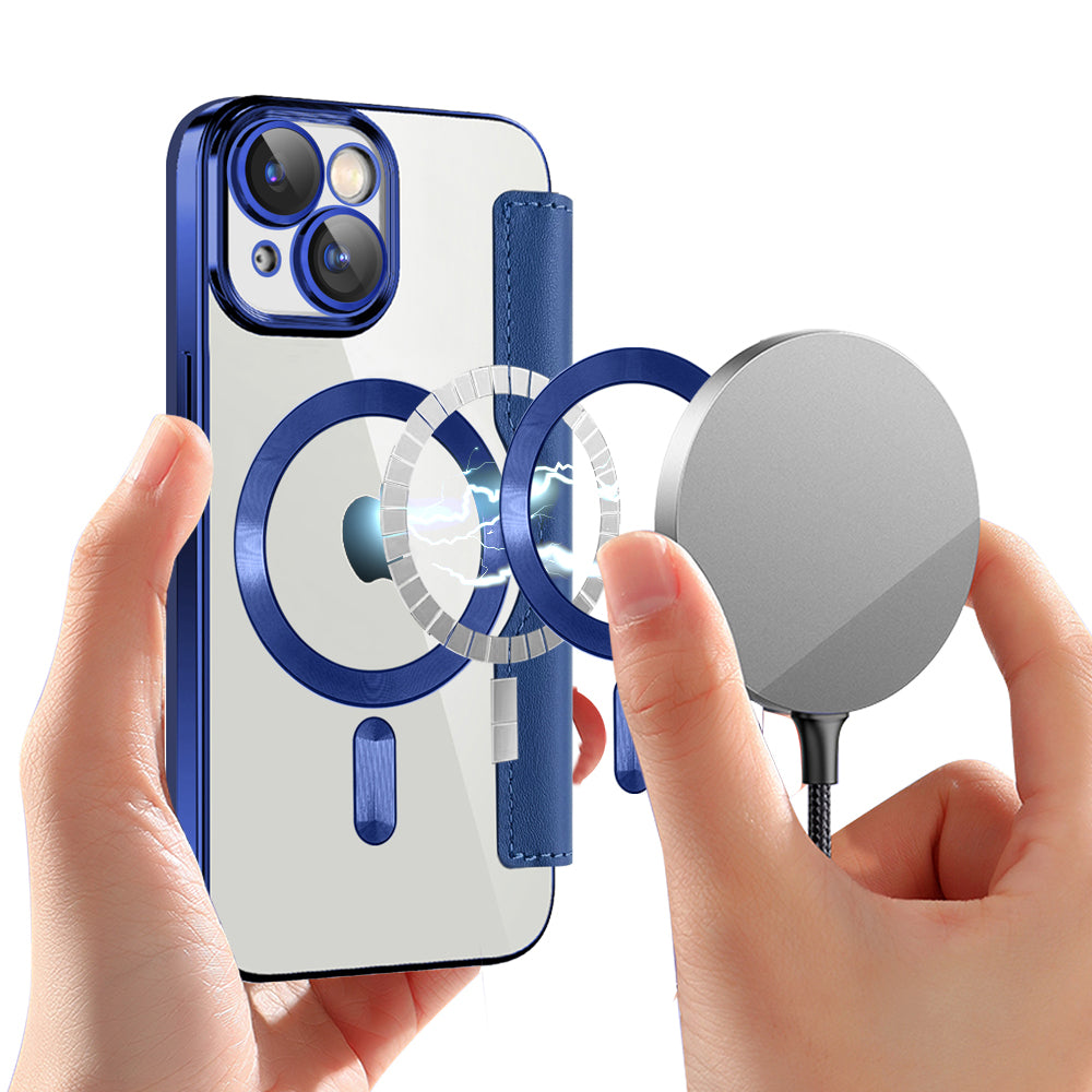 Techsuit - SmartMag Book Case - iPhone 15 Plus - Blue