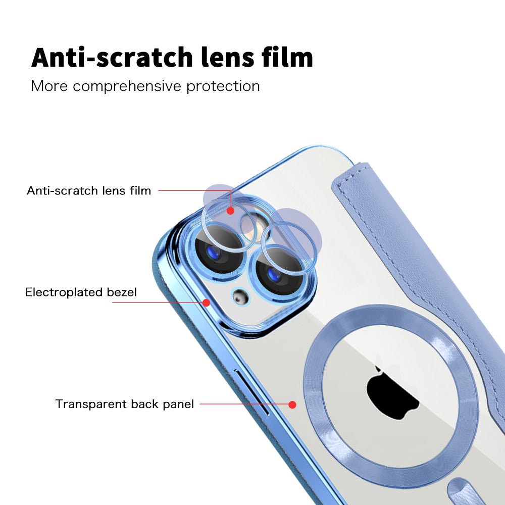 Techsuit - SmartMag Book Case - iPhone 15 Plus - Light Blue