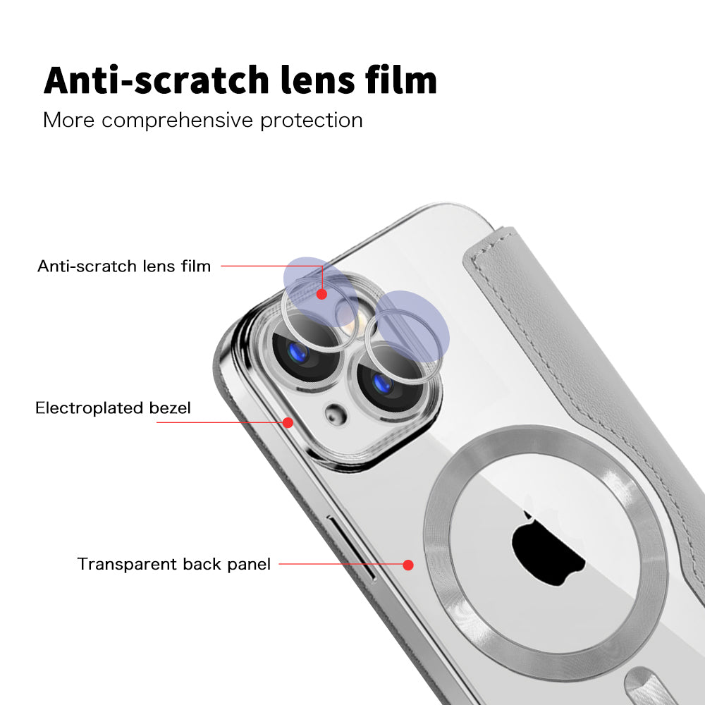 Techsuit - SmartMag Book Case - iPhone 15 Plus - Gray